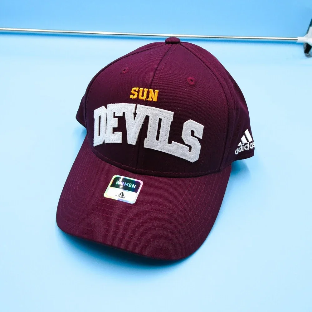 Sun Devils Hat Womens Adidas Red Snapback Cap One Size Arizona State College New